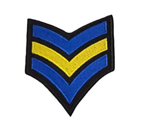Embroidered Sergeant Stripes Patch Iron-on Sew-on Military Badge
