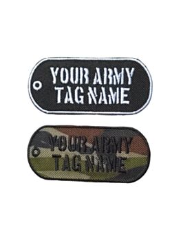 Personalised Army Tag Embroidered Name Patches