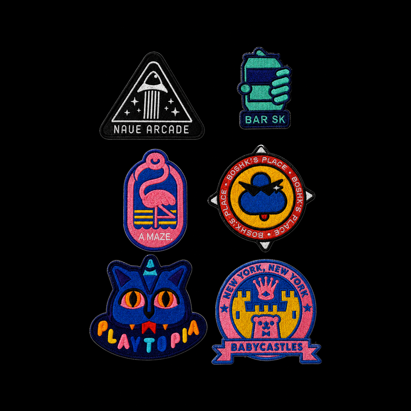 Colourful patches — custom embroidery by Emporium Embroidery