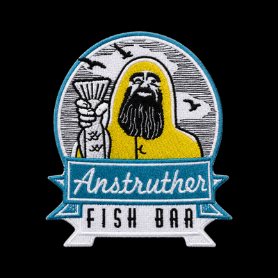 Anstruther Fish Bar patch — custom embroidery by Emporium Embroidery