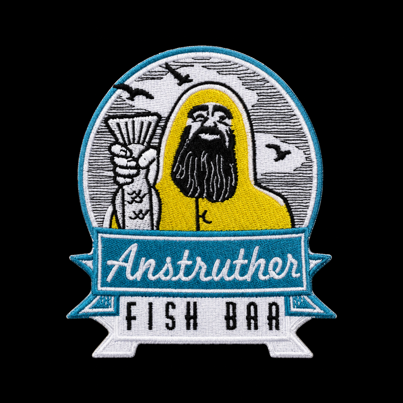 Anstruther Fish Bar patch — custom embroidery by Emporium Embroidery