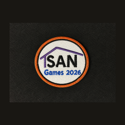ISAN GAMES patch — custom embroidery by Emporium Embroidery