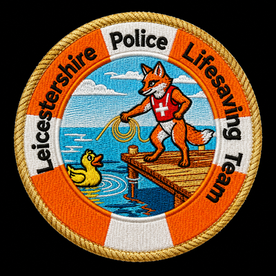 Polis patch — custom embroidery by Emporium Embroidery