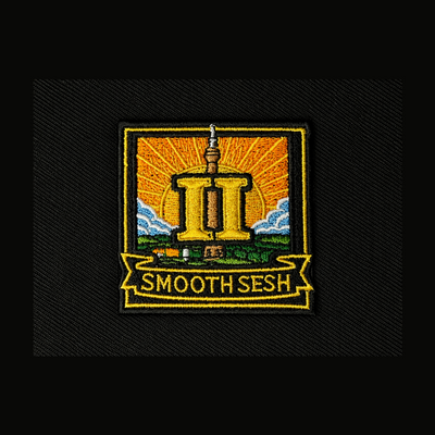 Smooth Sesh patch — custom embroidery by Emporium Embroidery