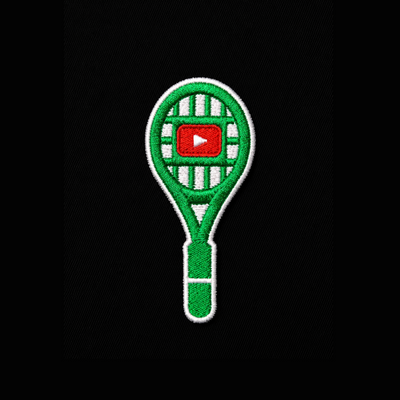 Youtube Tennis patch — custom embroidery by Emporium Embroidery