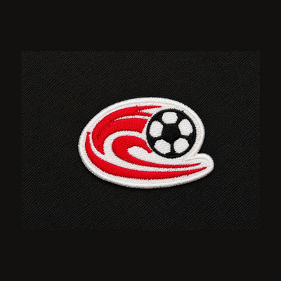 Fitba swoosh patch — custom embroidery by Emporium Embroidery